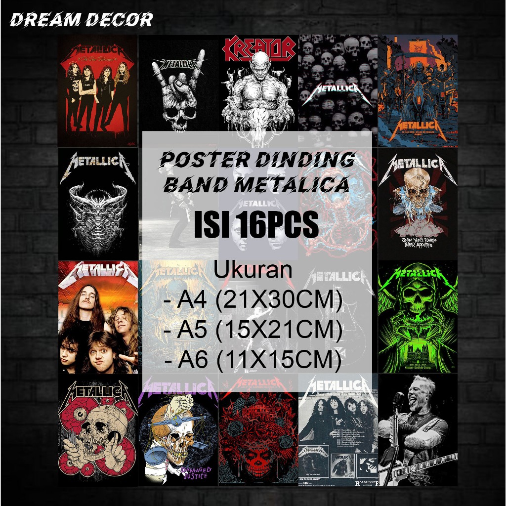 Jual Poster Dinding Band Metal Aesthetic DD01 Ukuran A4 A5 A6 Poster