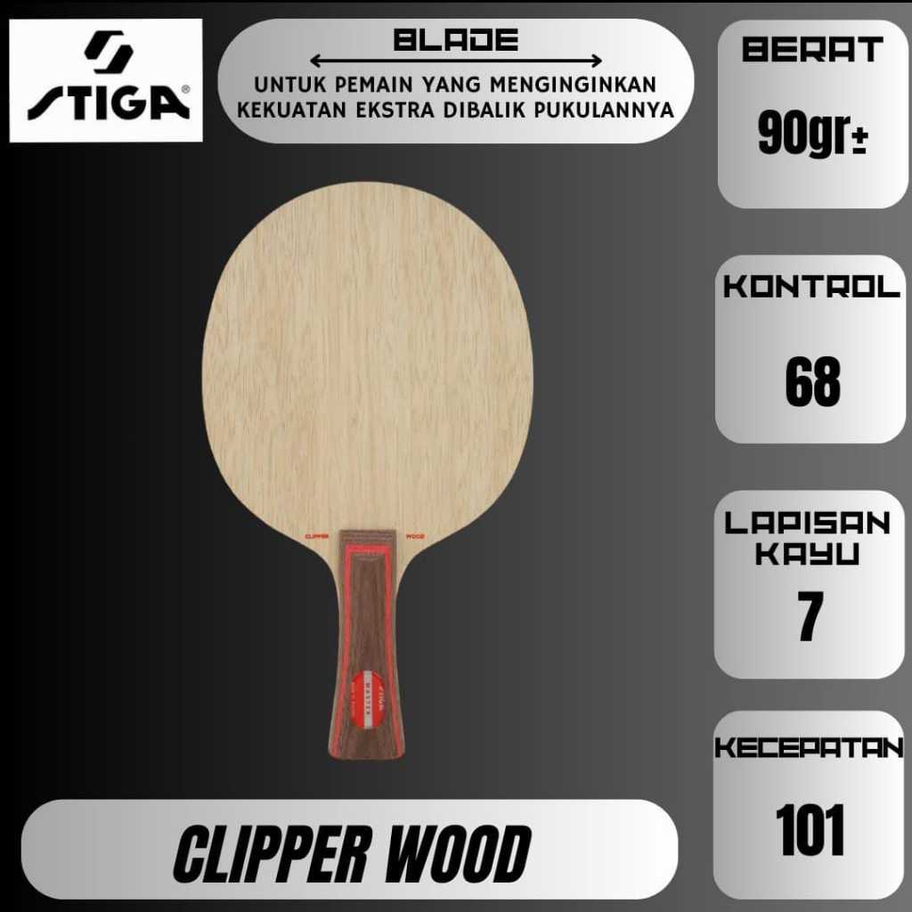 Jual Stiga Clipper Wood Kayu Blade Pingpong Standar Ittf Jttaa