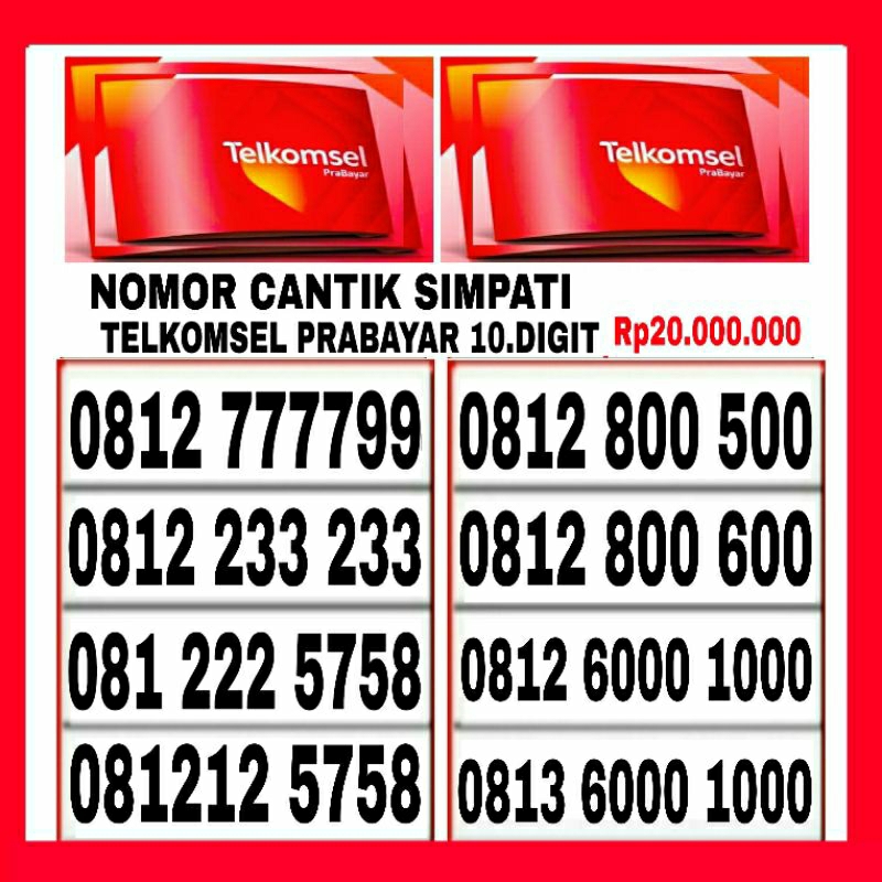 Jual Nomor Cantik Simpati Digit Telkomsel G G Shopee Indonesia