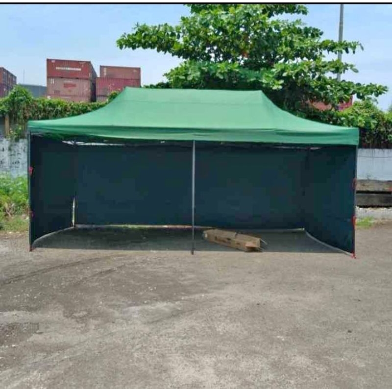 Jual Tenda Lipat Matic 3x6 Pakai Dinding 3 Sisi Ket Besi 0 8mm Shopee