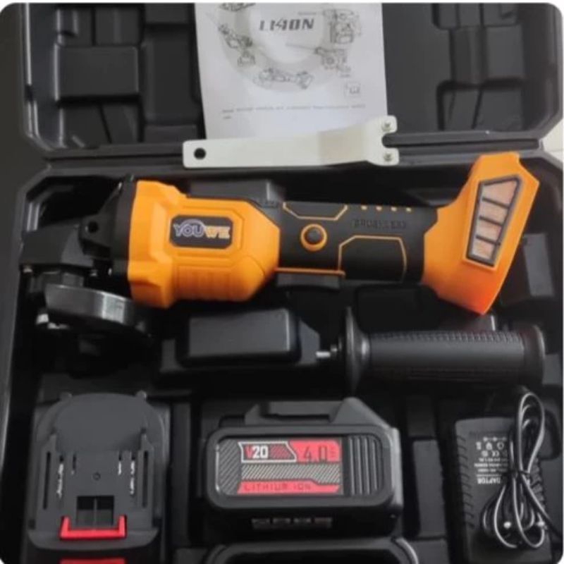 Jual Mesin Gerinda Baterai 20 Volt 21v Grinda Cordless Youwe Shopee