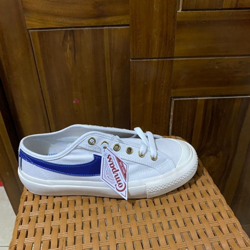 Jual Preloved Compass Gazelle Low White Blue Nego Shopee Indonesia