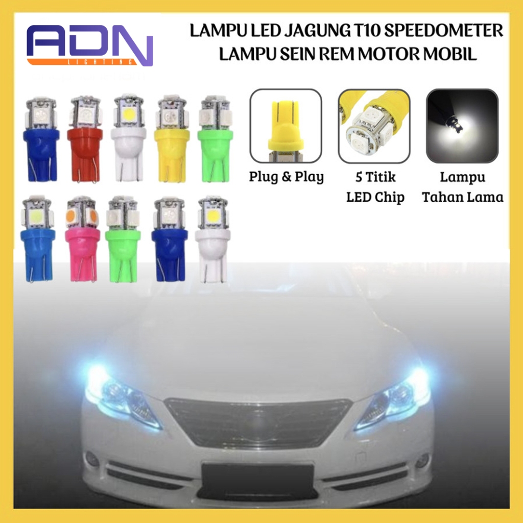 Jual Lampu LED Jagung T10 5 Titik Lampu Sein Speedometer Senja Motor