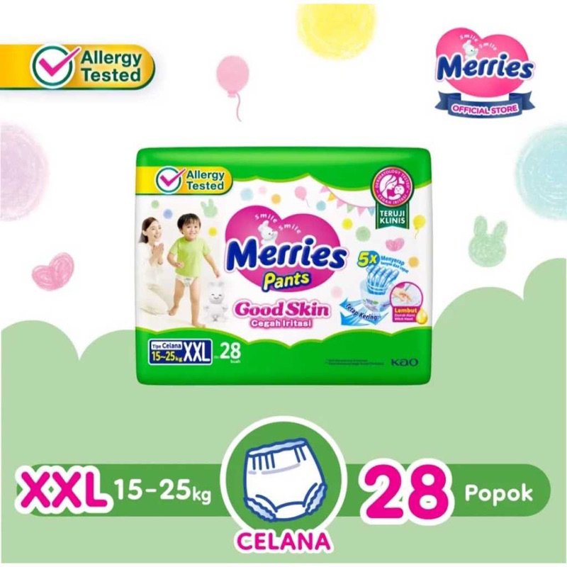 Jual Merries Pants Good Skin Popok Bayi Merries M50 L44 XL38 XXL28