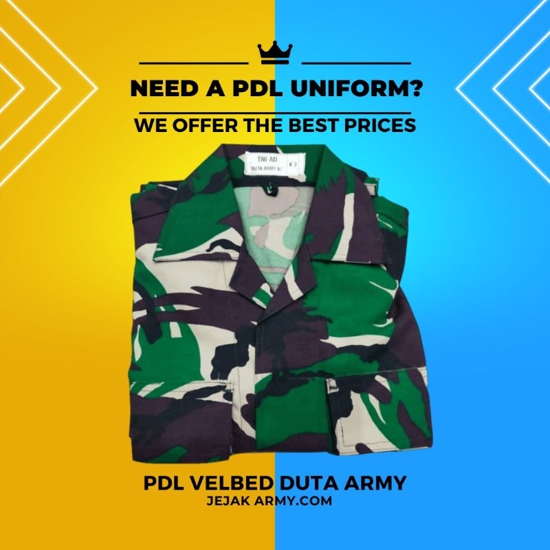 Jual BAJU SERAGAM PDL TNI DUTA ARMY BAHAN VELBED Shopee Indonesia