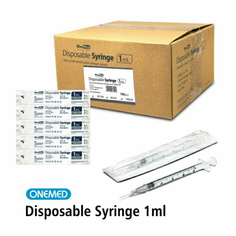 Jual Disposable Syringe Spuit 1 Cc Onemed 1 Box Isi 100 Pcs