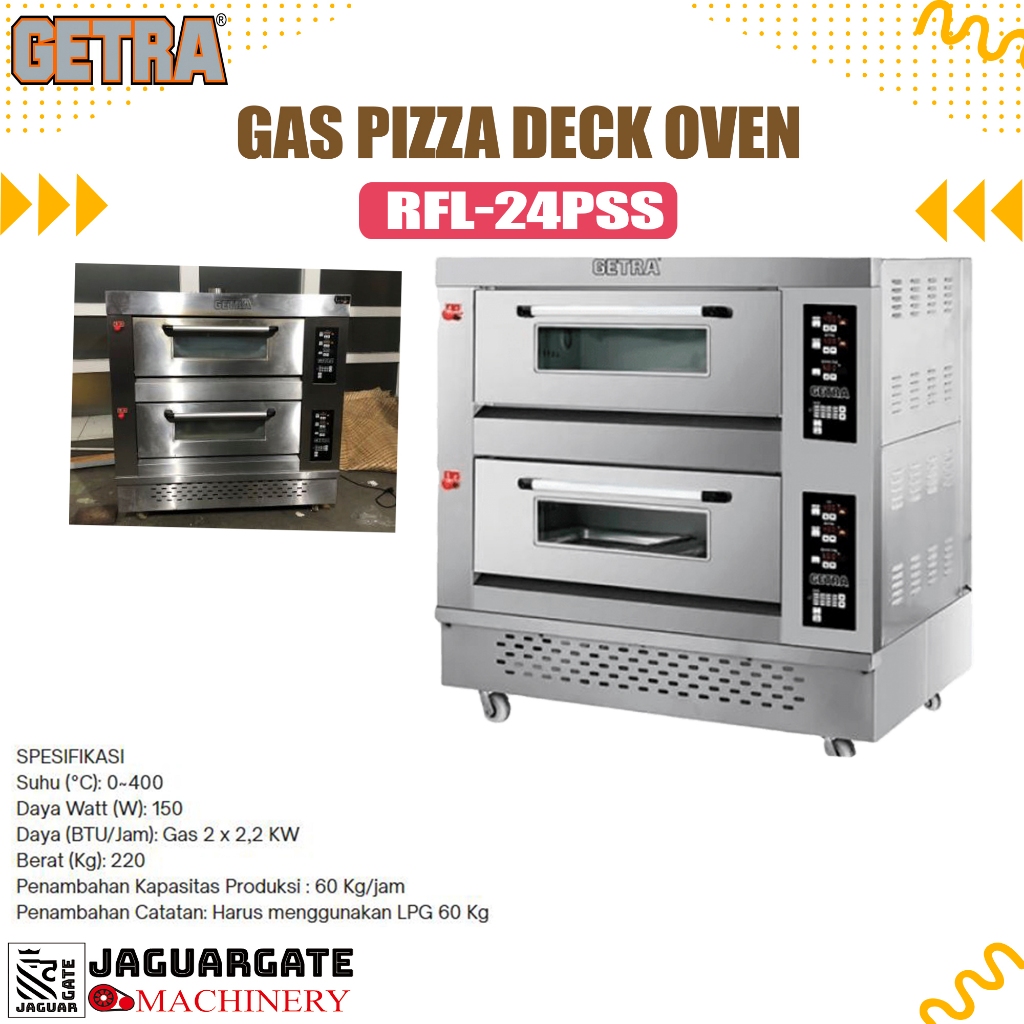 Jual GETRA Gas Pizza Deck Oven RFL 24PSS RFL24PSS Oven Pizza