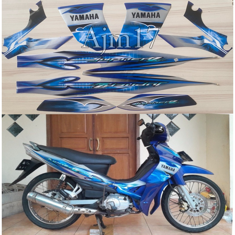 Jual Stiker Striping Motor Jupiter Z Burhan Biru Silver Shopee