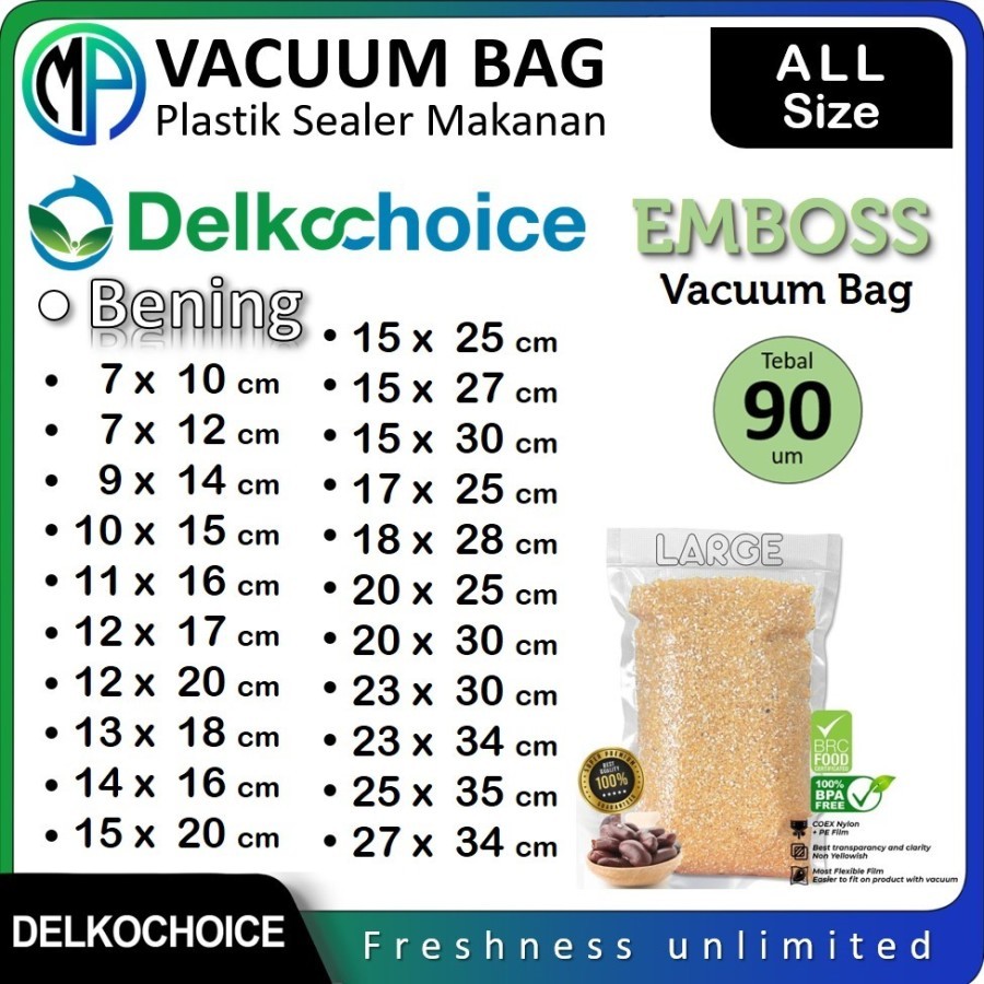 Jual Plastik Vakum Vacuum Vacum Bag Sealer Emboss Bening Delkochoice