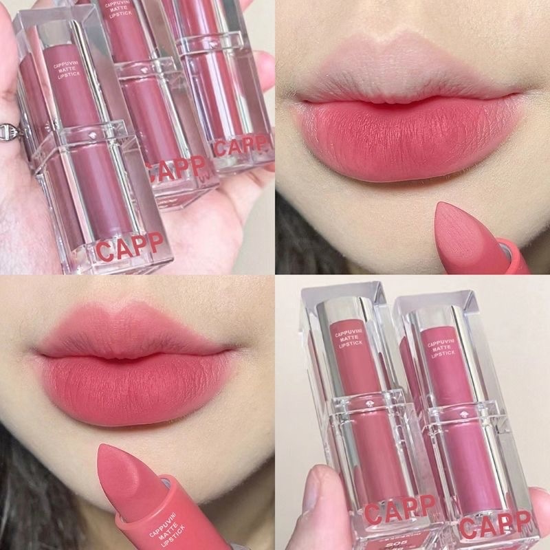 Jual New Cappuvini Matte Warna Nude Pink Mosturizing Lipstick