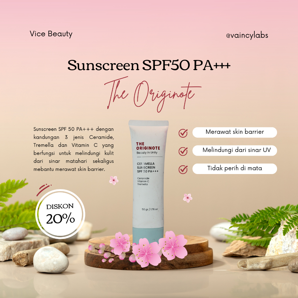 Jual The Originote Ceramella Sunscreen SPF50 PA Serum Sunscreen