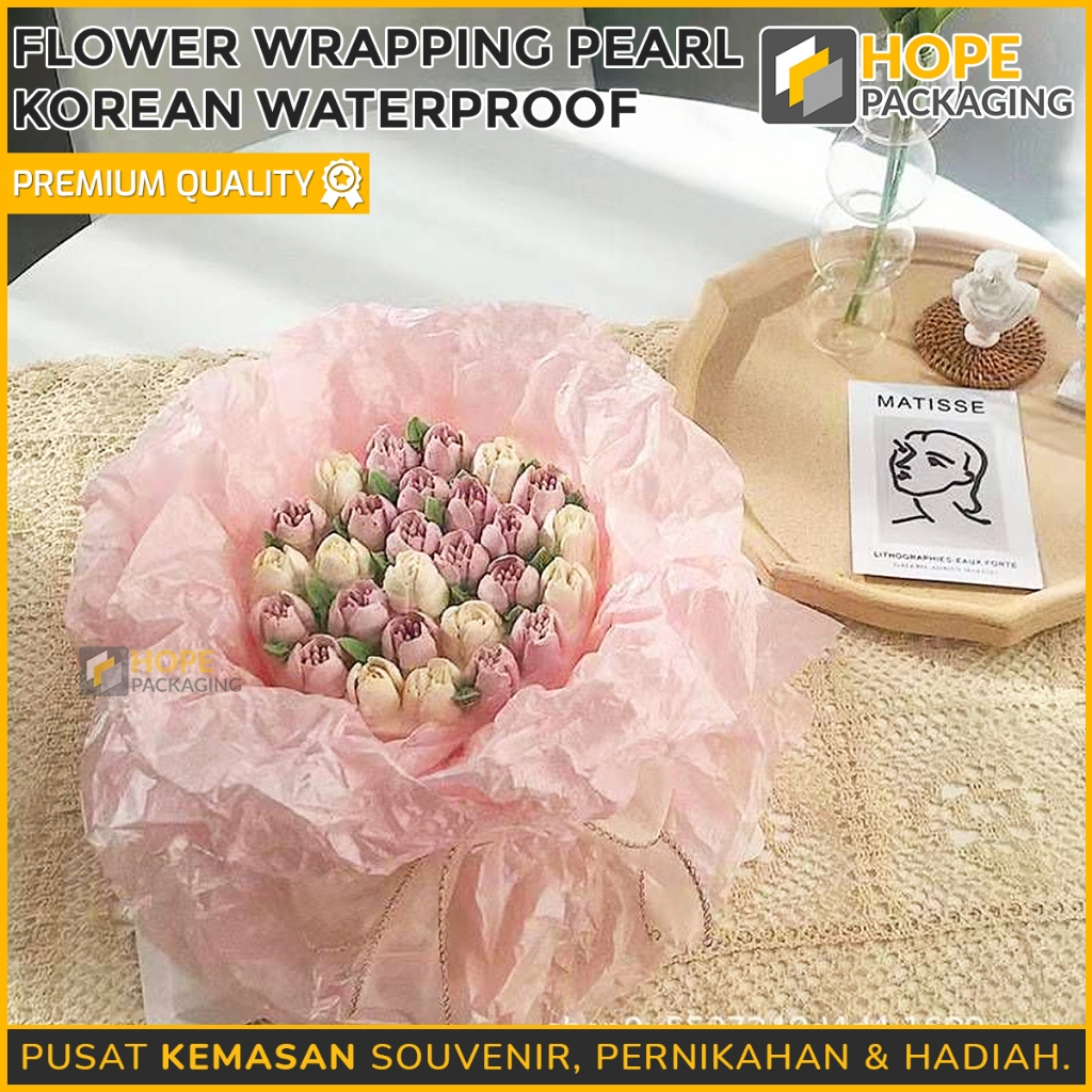 Jual HARGA 10 PCS Flower Wrapping Pearl Pear Korean Paper Kertas