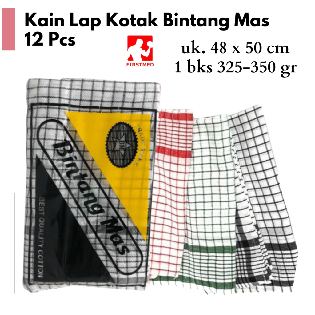 Jual 12 Pcs Kain Lap Kotak Kotak Serbet Dapur Murah 1 Lusin Lap