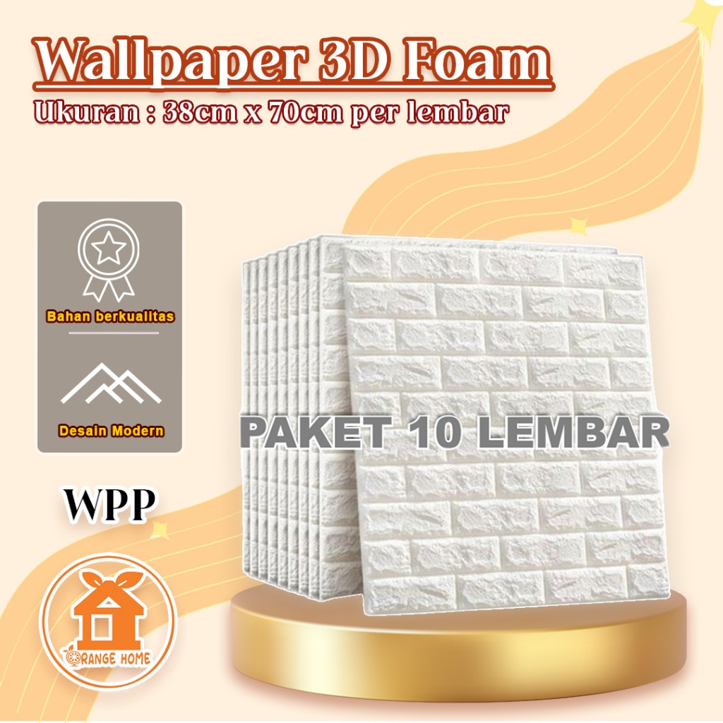 Jual Paket Lembar Wallpaper D Modern Foam Batu Bata Wallstiker