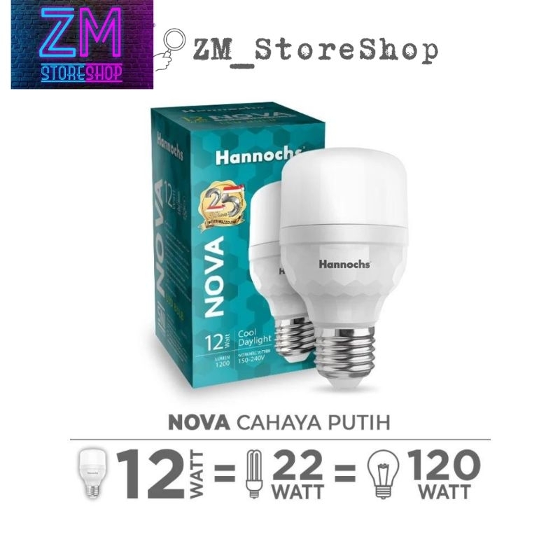 Jual Hannochs Lampu LED Nova 12 Watt Cahaya Putih CDL Shopee Indonesia