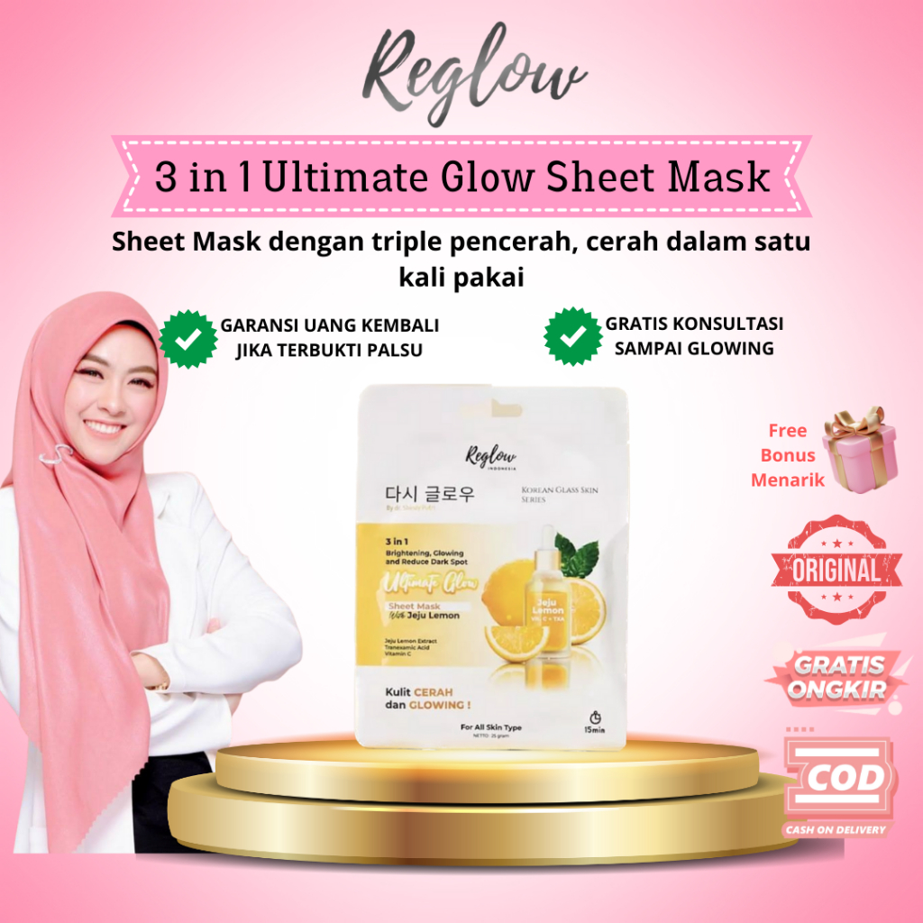 Jual Sheet Mask Reglow 3in1 Ultimate Glow Dr Shindy SKincare Shopee