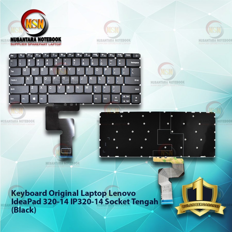 Jual Keyboard Laptop Lenovo IdeaPad 320 14 IP320 14 Hitam With Power