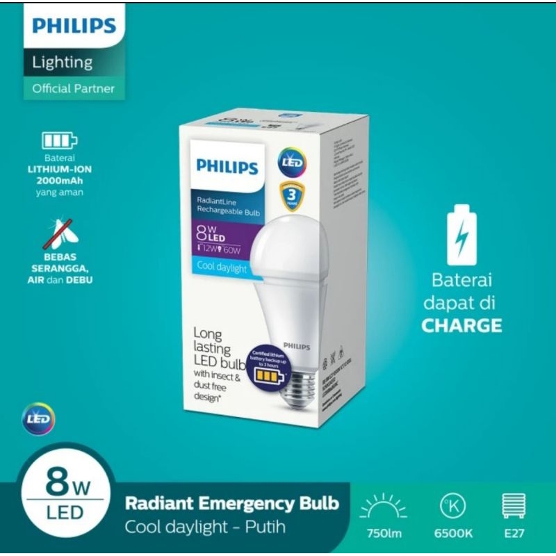 Jual Lampu Emergency Philips Led W W W Watt W Radiantline