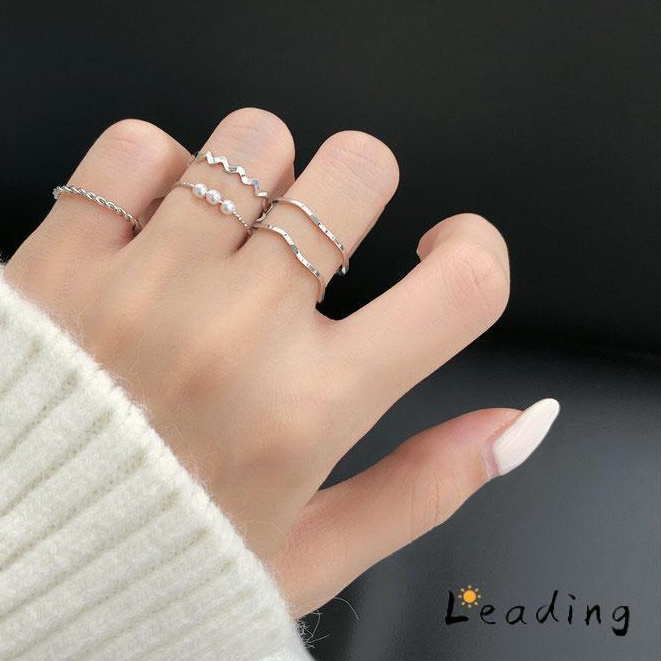 Jual COD 5pcs Set Cincin NADINE MUTIARA 5 Set Fashion Set Ring