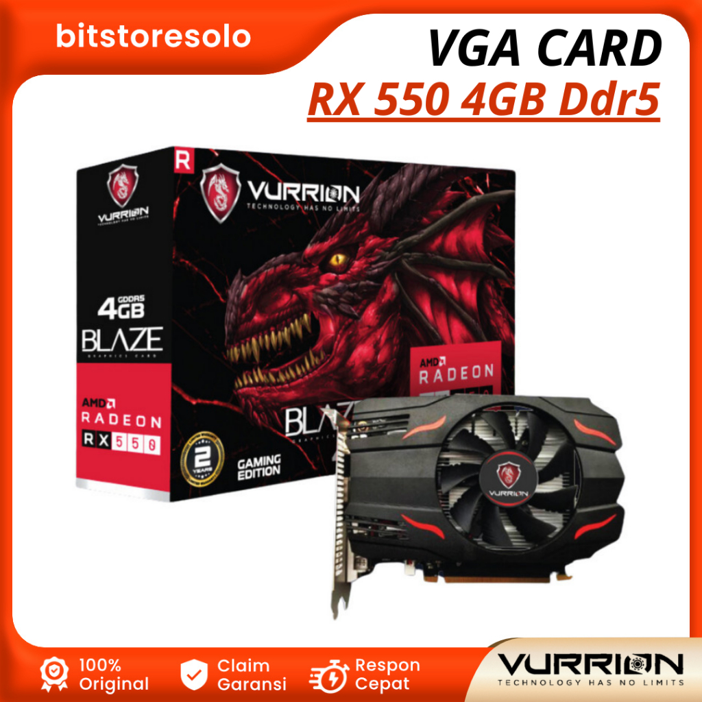 Jual Vga Card VURRION RX 550 4GB Ddr5 128BIT Shopee Indonesia