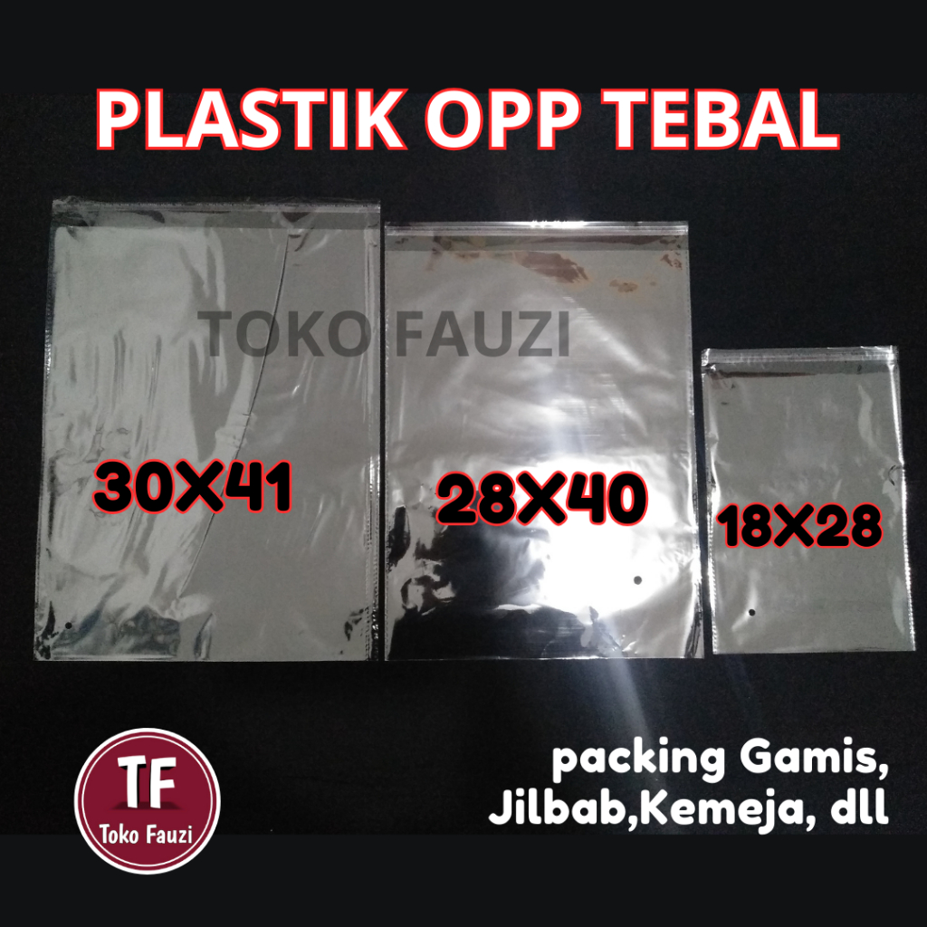 Jual Plastik Baju OPP LEM SEAL TEBAL Ukuran 30x41 28x40 18x28 Packing