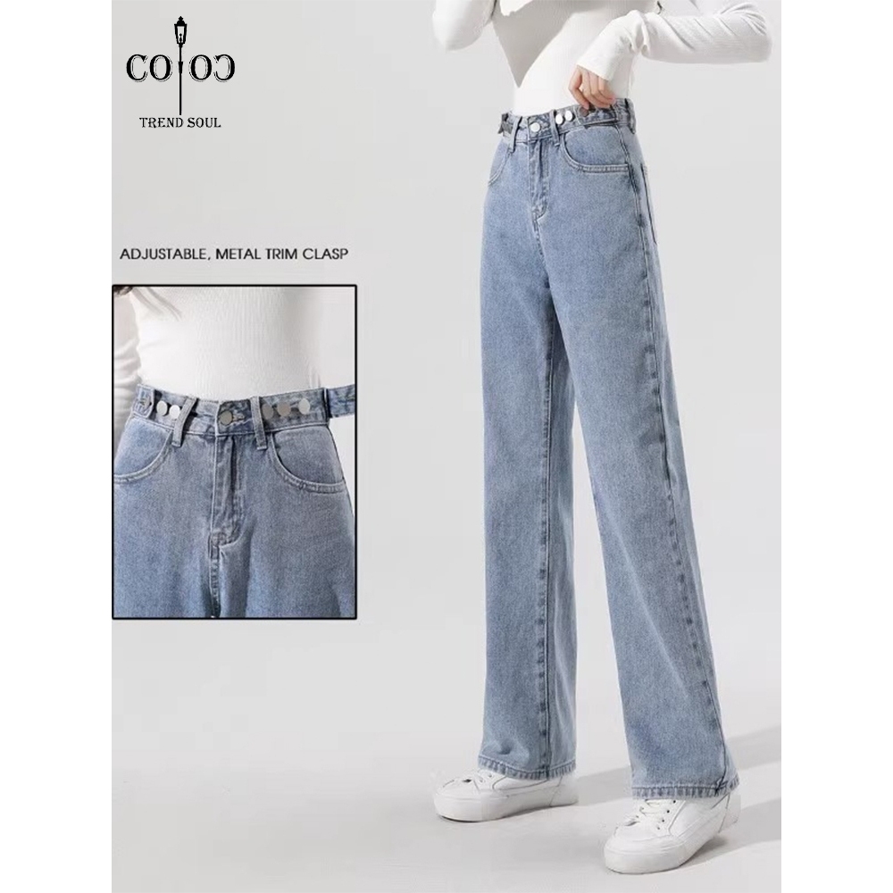 Jual Coco Trend Soul Jeans Biru Muda Kulot Highwaist Jeans Wanita