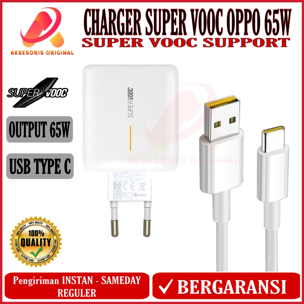 Jual Charger Casan Set Oppo Super Vooc Watt Original Fast