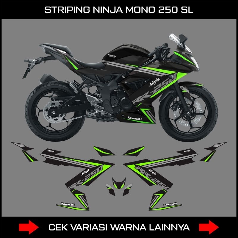 Jual Striping Ninja Mono 250 SL Custom Rr 250 Stiker Motor Kawasaki