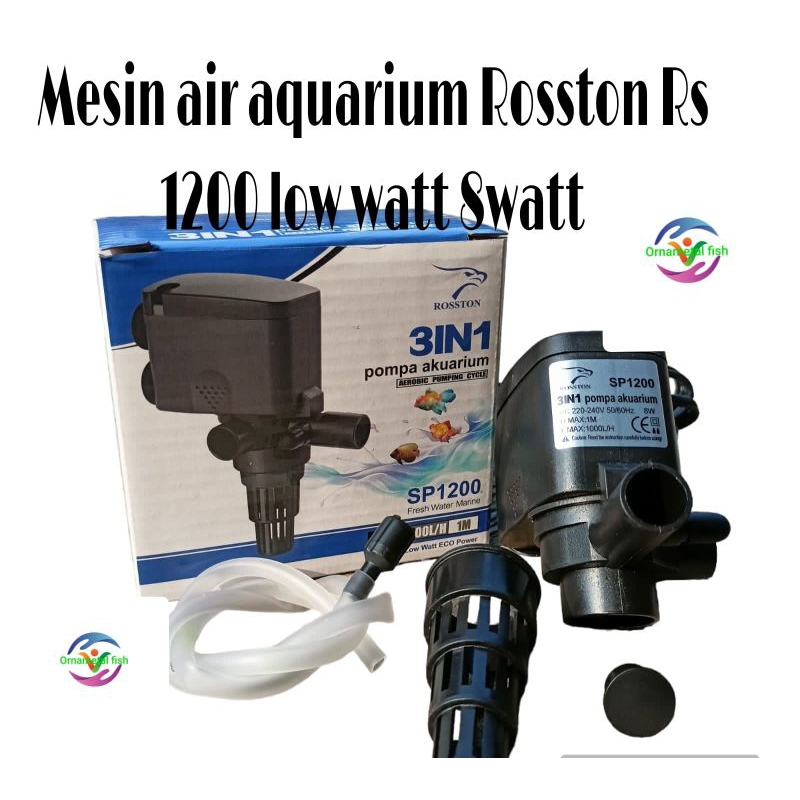 Jual Mesin Aquarium Low Watt Watt F Max Ltr Jam Rosston Rs