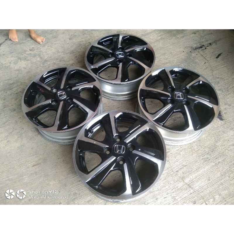 Jual VELG OEM ORIGINAL HONDA BRIO BLACK POLISH RING 14 PCD 4X100