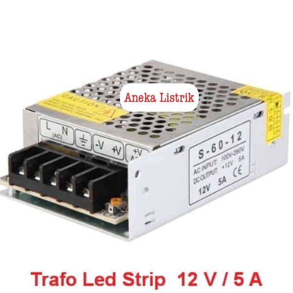 Jual ART G33X POWER SUPPLY ADAPTOR SWITCHING TRAFO LED STRIP 12V 5A 12