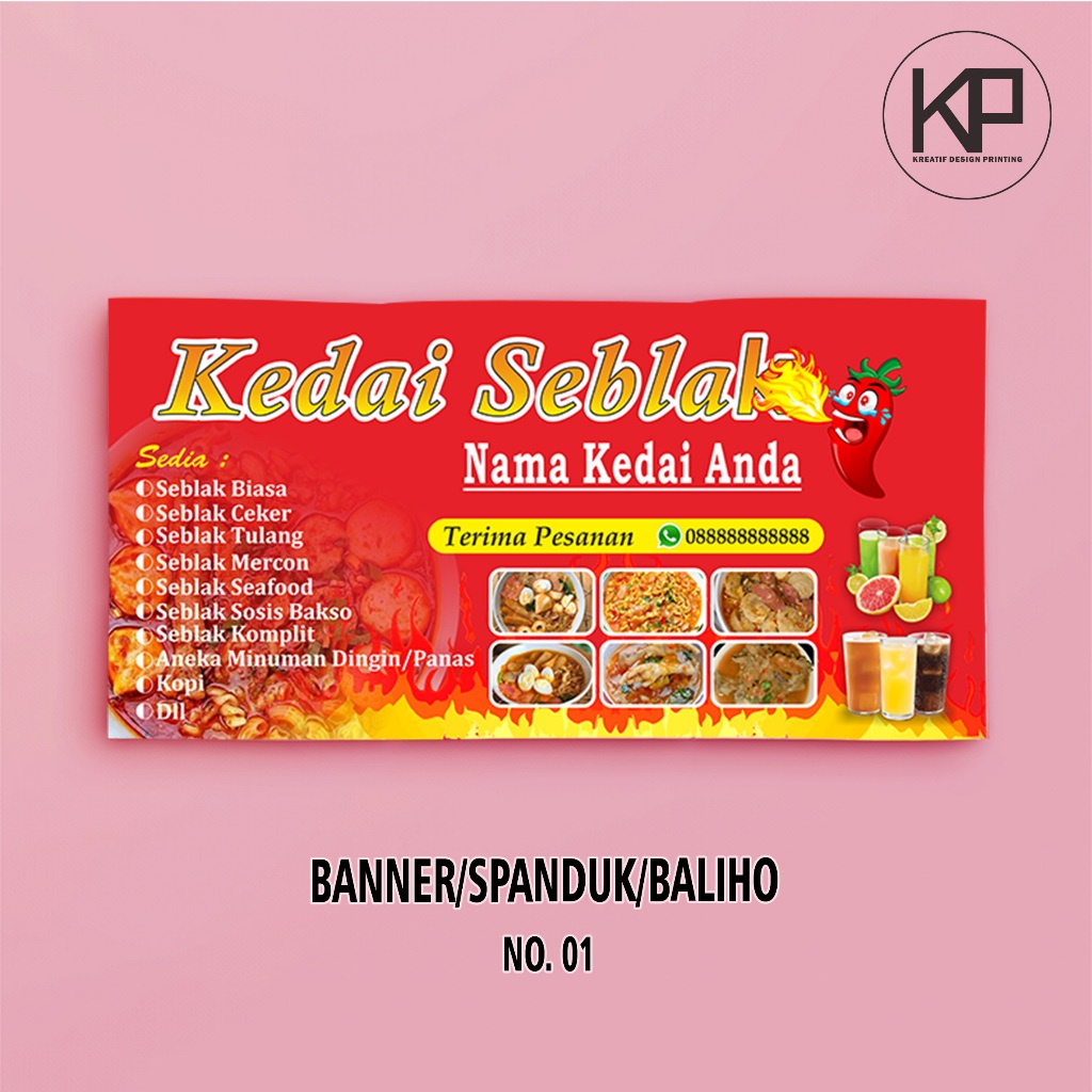 Jual Cetak Banner Spanduk Baliho Seblak Warung Seblak Kedai