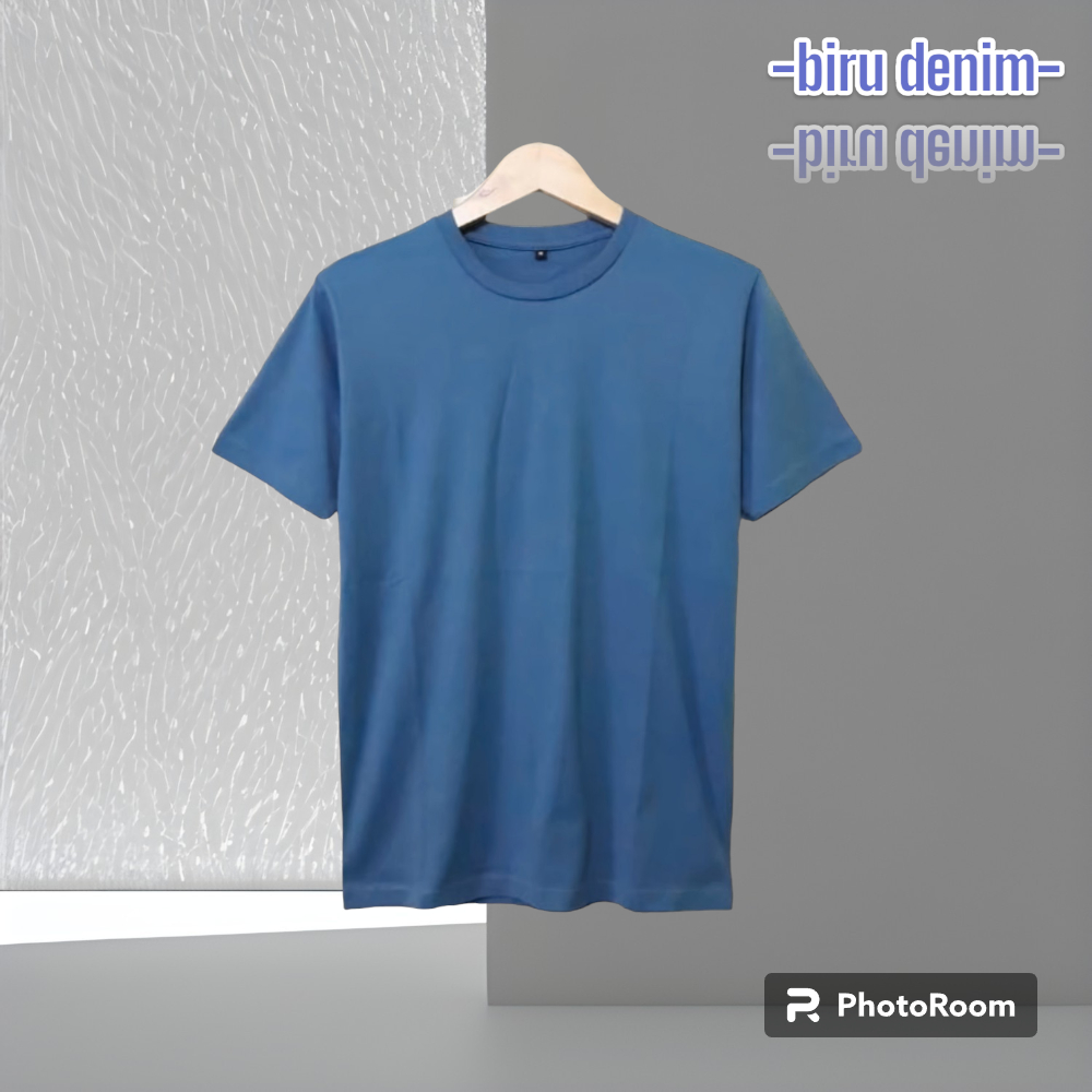 Jual Kaos Polos Catton Combat S Kaos Polos Biru Denim Pria Wanita