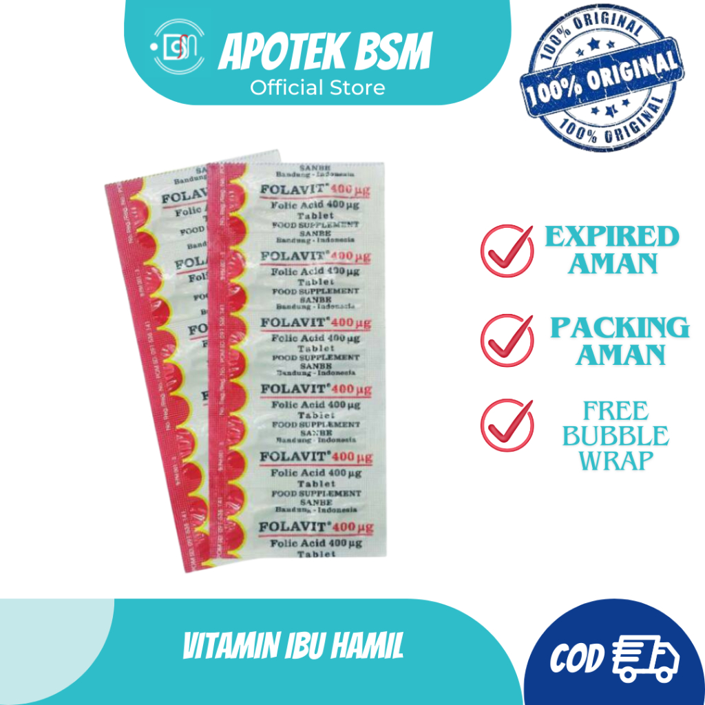 Jual Folavit Mcg Vitamin Asam Folat Ibu Hamil Menyusui Strip