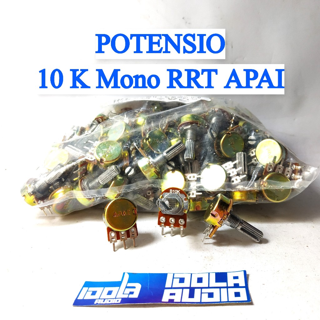 Jual Potensio 10K Mono RRT Merk APAI Potensiometer 10 K Mono RRT Apai