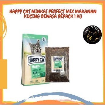 Jual HAPPY CAT MINKAS PERFECT MIX Makanan Kucing Dewasa Repack 1 Kg