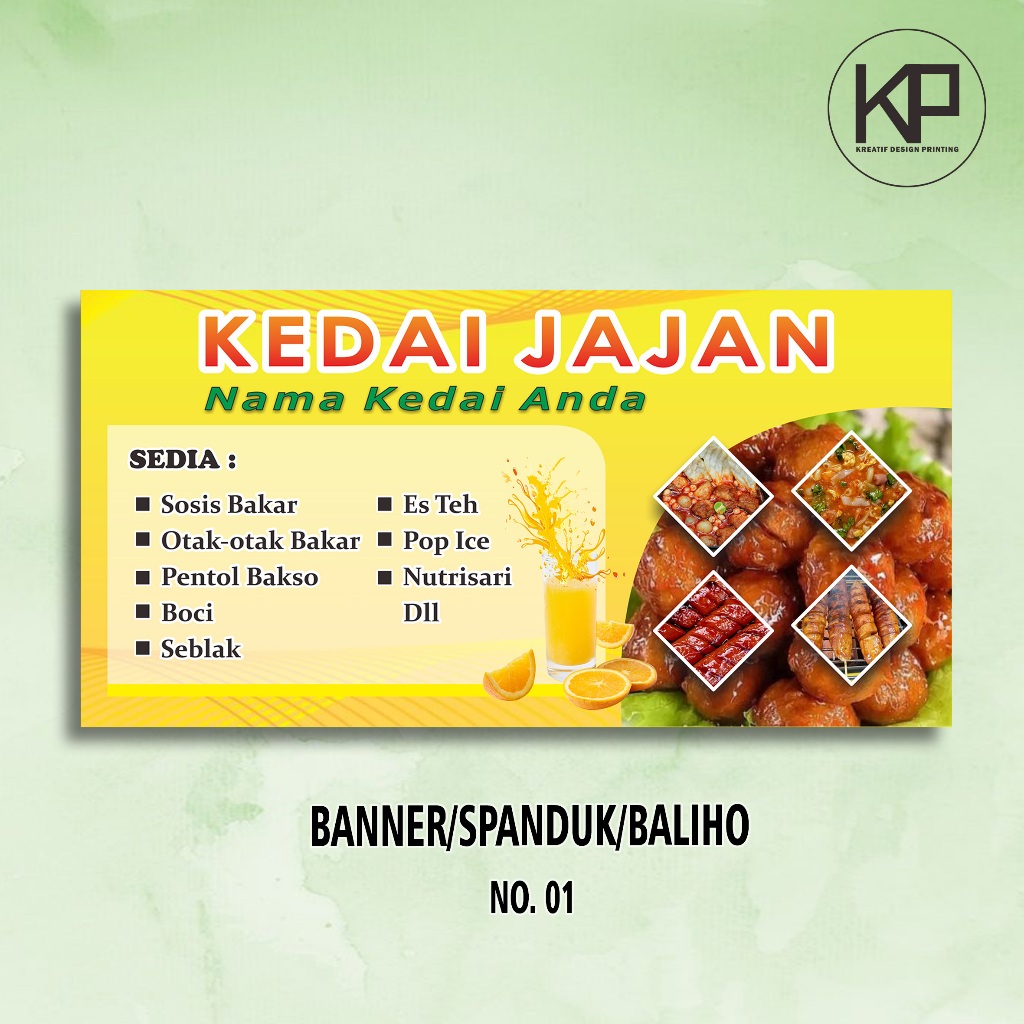 Jual Cetak Banner Spanduk Baliho Warung Jajan Kedai Jajan