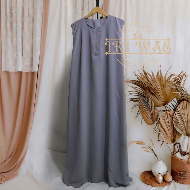 Jual Dress Jumbo Tanpa Lengan Rayon Twill Gamis Span Busui Inner Span