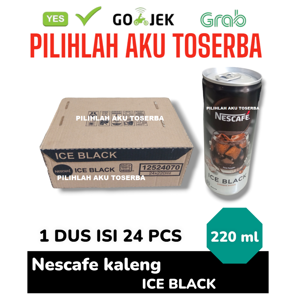 Jual Kopi Nescafe Kaleng ICE BLACK Can 220 Ml HARGA 1 DUS ISI 24