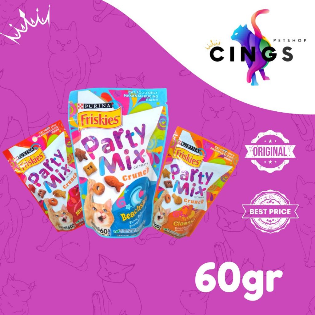 Jual Party Mix Mixed Grill Classic Beach Side 60gr Snack Kucing