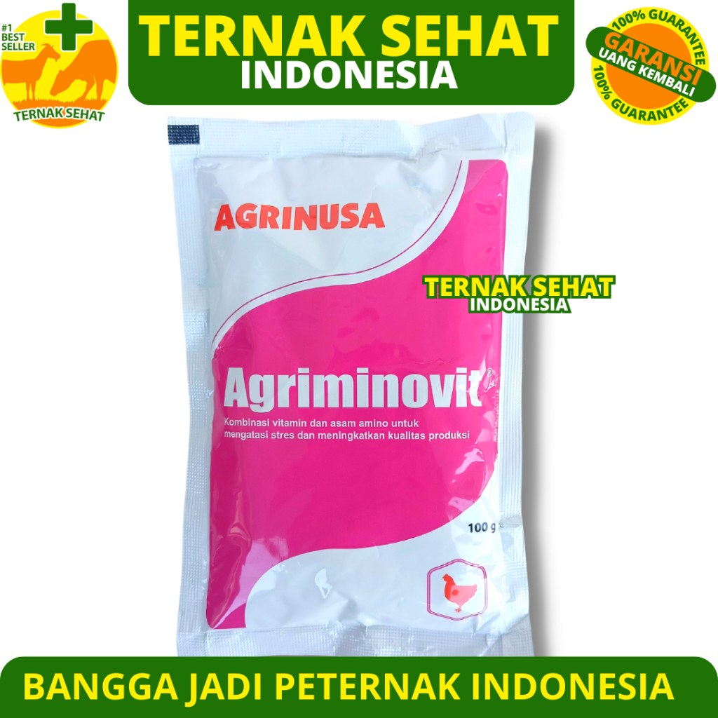 Jual AGRIMINOVIT 100 GRAM Multivitamin Asam Amino Hewan Ternak Unggas