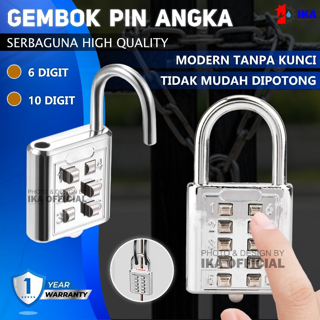 Jual Gembok Nomor 10 Digit Kunci Gantung Gembok Angka 40mm Gembok