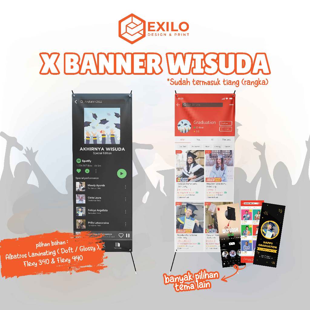 Jual EXILO PRINT Custom Cetak X Banner Wisuda Shopee Indonesia