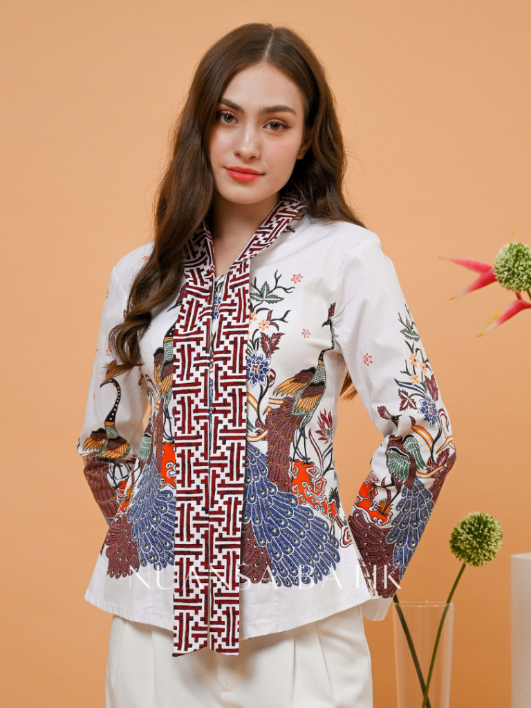 Jual Nuansa Batik Blouse Batik Model Kutu Baru Lengan Panjang Bahan