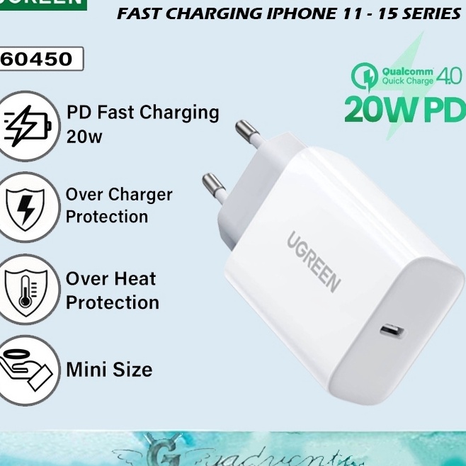 Jual UGREEN Kepala Adaptor Charger 2W PD Fast Charging USB MFI Type C