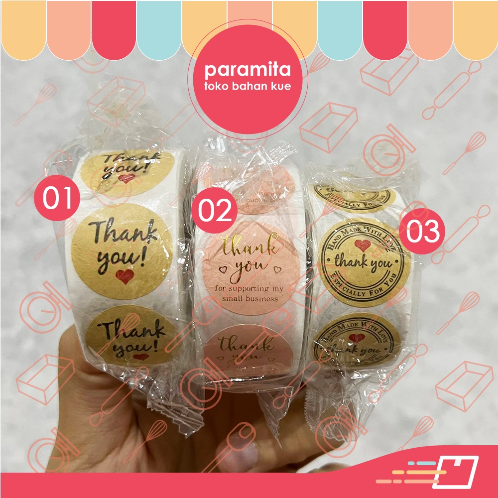 Jual Sticker Thank You Terima Kasih Rol Isi Pcs Shopee Indonesia