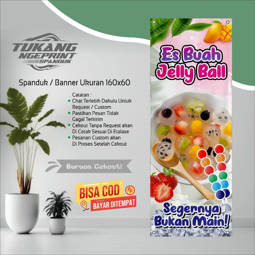 Jual Spanduk Banner Es Buah Jellyball Ukuran X Shopee Indonesia