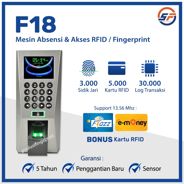 Jual Fingerprint Zkteco F Mesin Absensi Support Adms Access Door