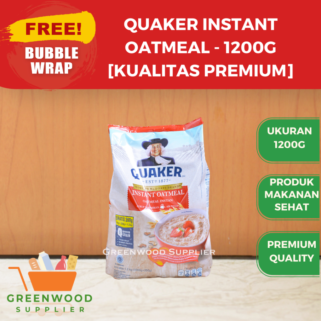 Jual Merah Quaker Instant Oatmeal 1200 Gram Shopee Indonesia