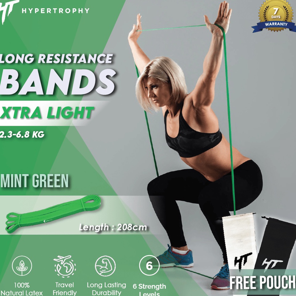 Jual Populer Alat Fitness Resistance Power Band Hijau Light Pounds